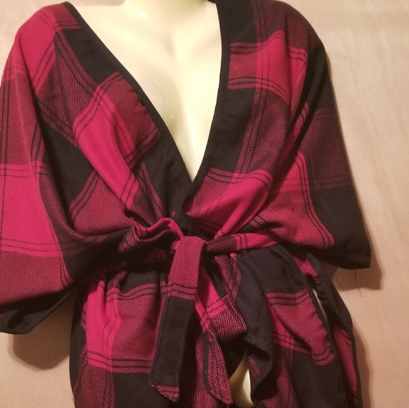 Wonderly Cape Check Plaid Blanket Topper Bolero Shrug Sweater Small + Plus Size - Picture 5 of 10